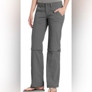 Prana Monarch Convertible Zip Off Pants Grey Size 10 Women’s Straight Leg Nylon